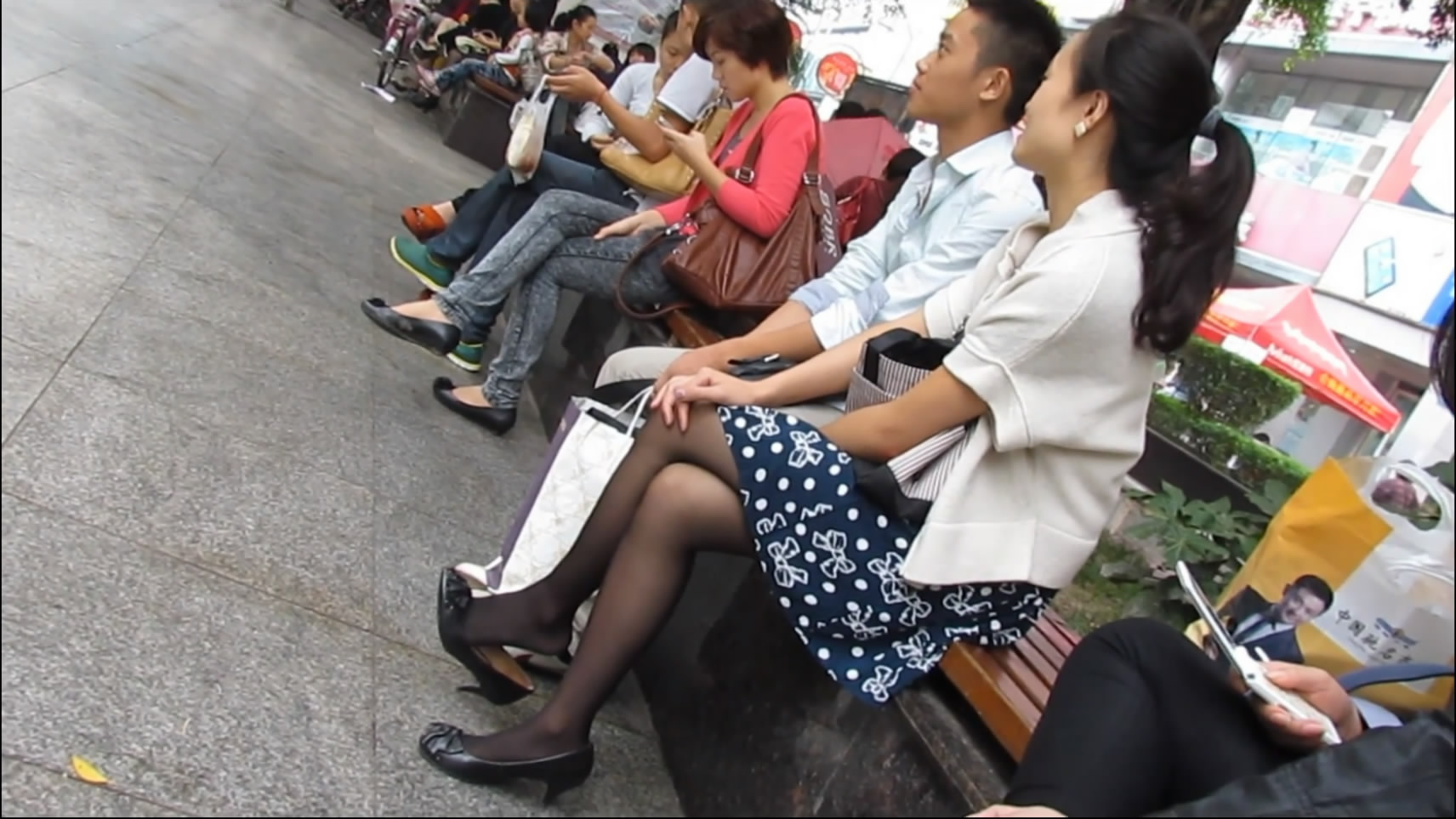 Black stocking feet with sexy ankles and heels